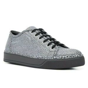 NEW Lanvin Metallic Low-Top Sneakers - Silver US10
